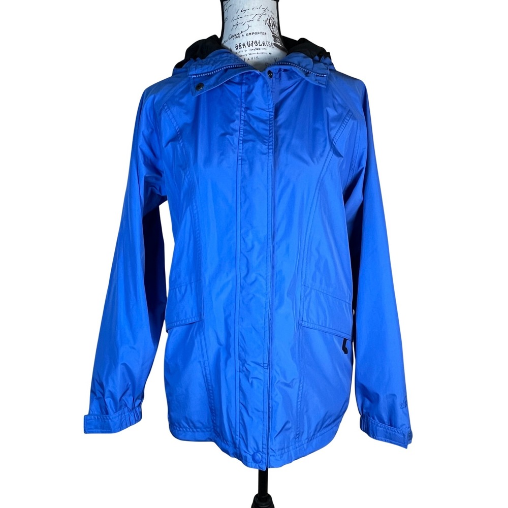 LL Bean‎ Gore-Tex Rain Jacket Womens S Blue Hooded Waterproof Outdoor Gorpcore